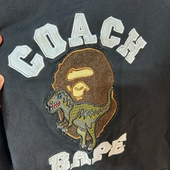 COACH Bape x coach crewneck sweatshirt. Black. Size Large. New condition. - Picture 9 of 11